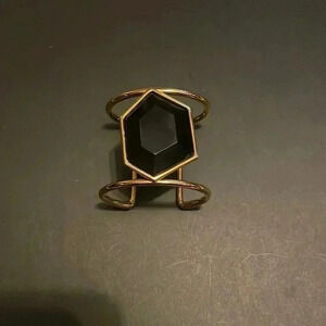 Black gold  oversized trendy bohemian stylish wire cuff metal statement bracelet